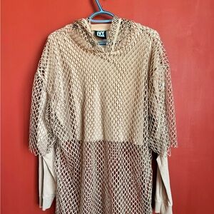 IVY PARK Caramel Tan Oversized Fishnet Hoodie